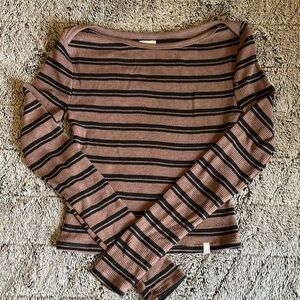 BDG Striped Long Sleeve Top